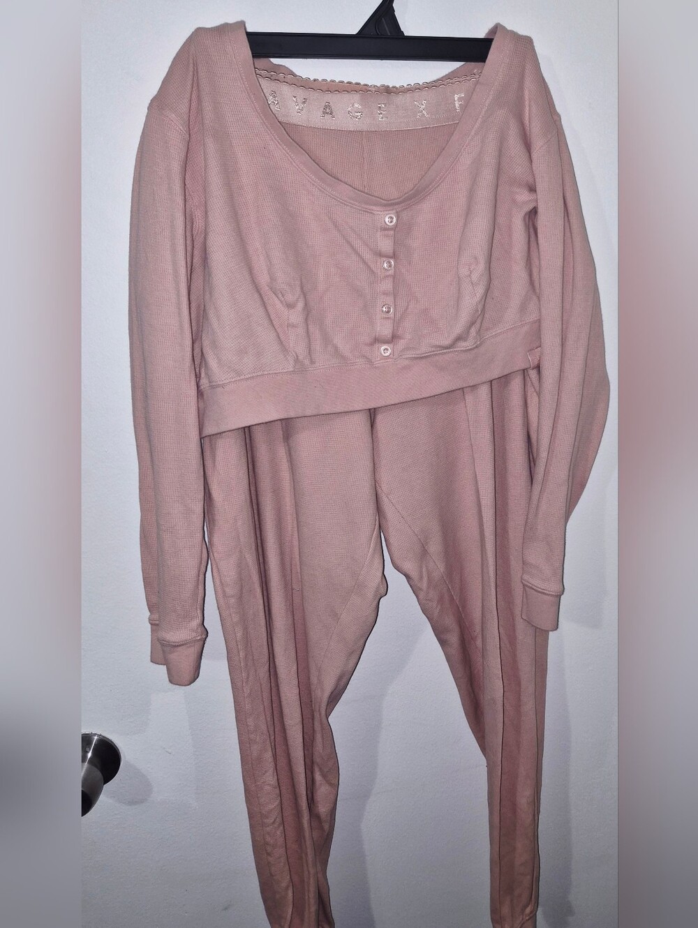 Savage X Fenty Ribbed Knit Top in Blush Pink